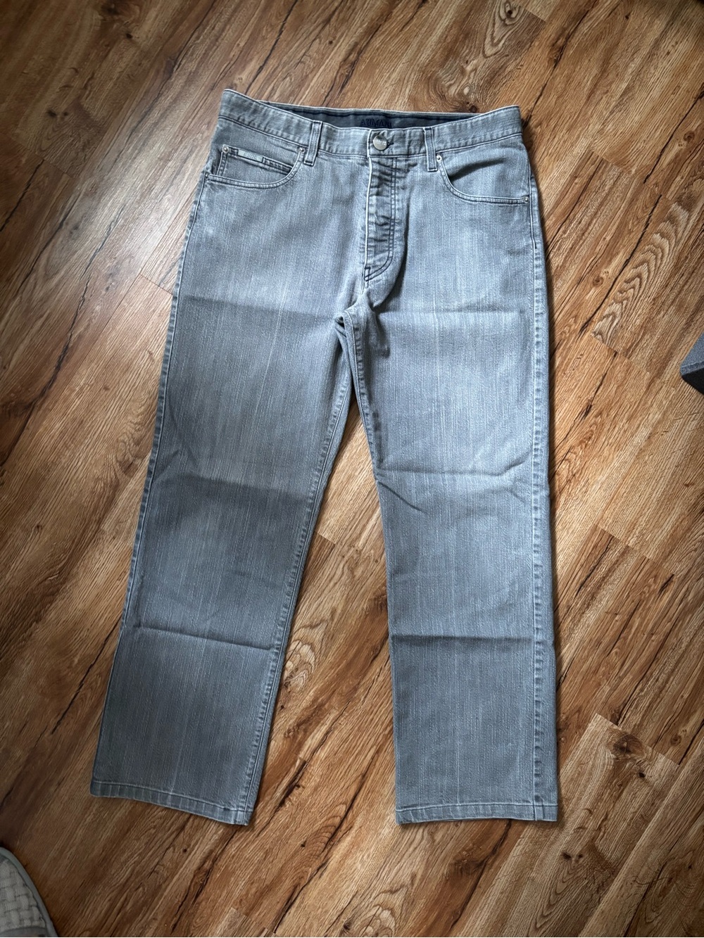 Armani Collezioni Men's Straight Jeans in Light Grey